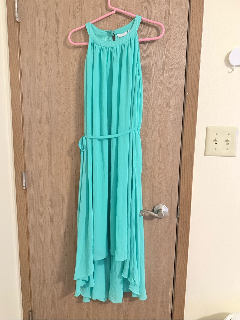 New York & Company Sleeveless High-Low Maxi Dress in Aqua